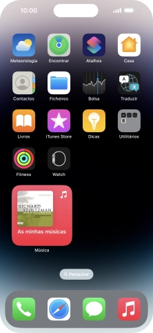 Se utilizar uma pilha de widgets: Deslize o dedo para cima ou para baixo na pilha para escolher o widget pretendido.