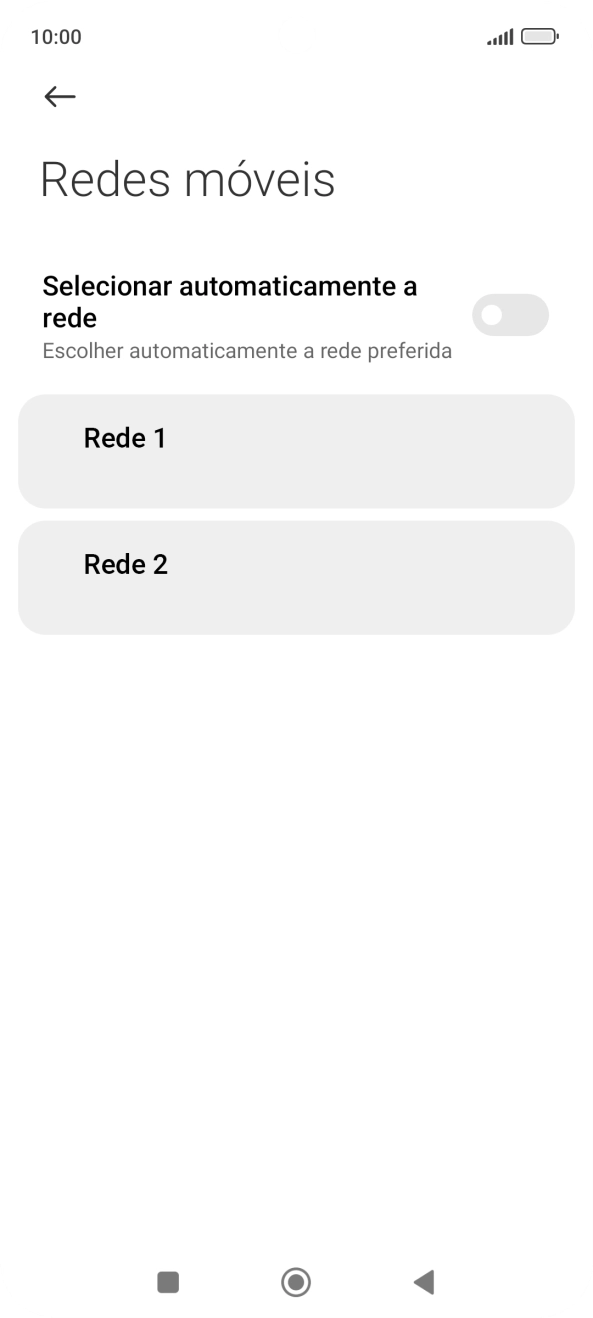 Prima a rede pretendida.