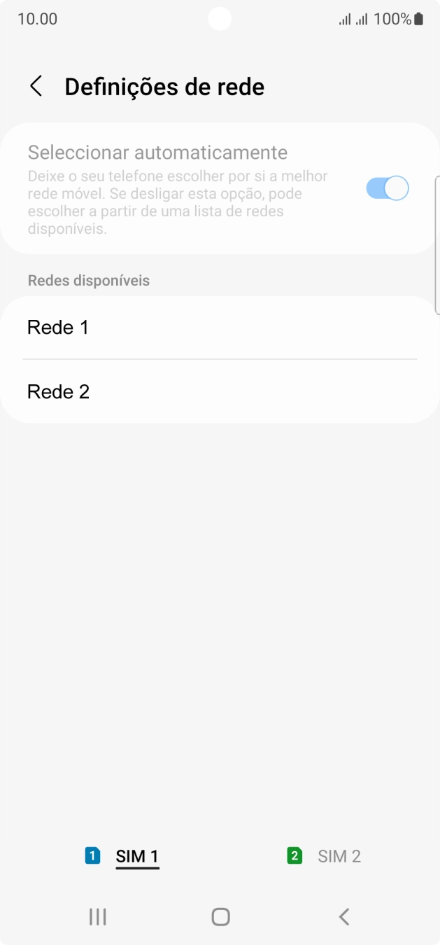 Prima a rede pretendida.