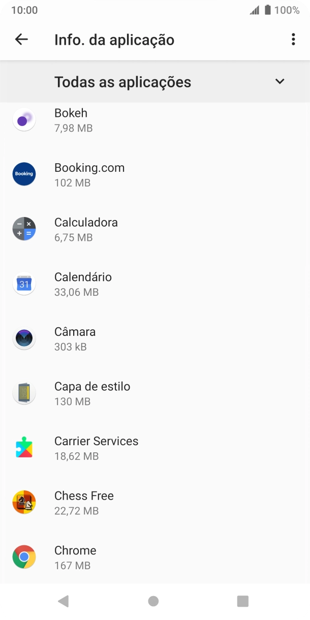 Prima a app pretendida.
