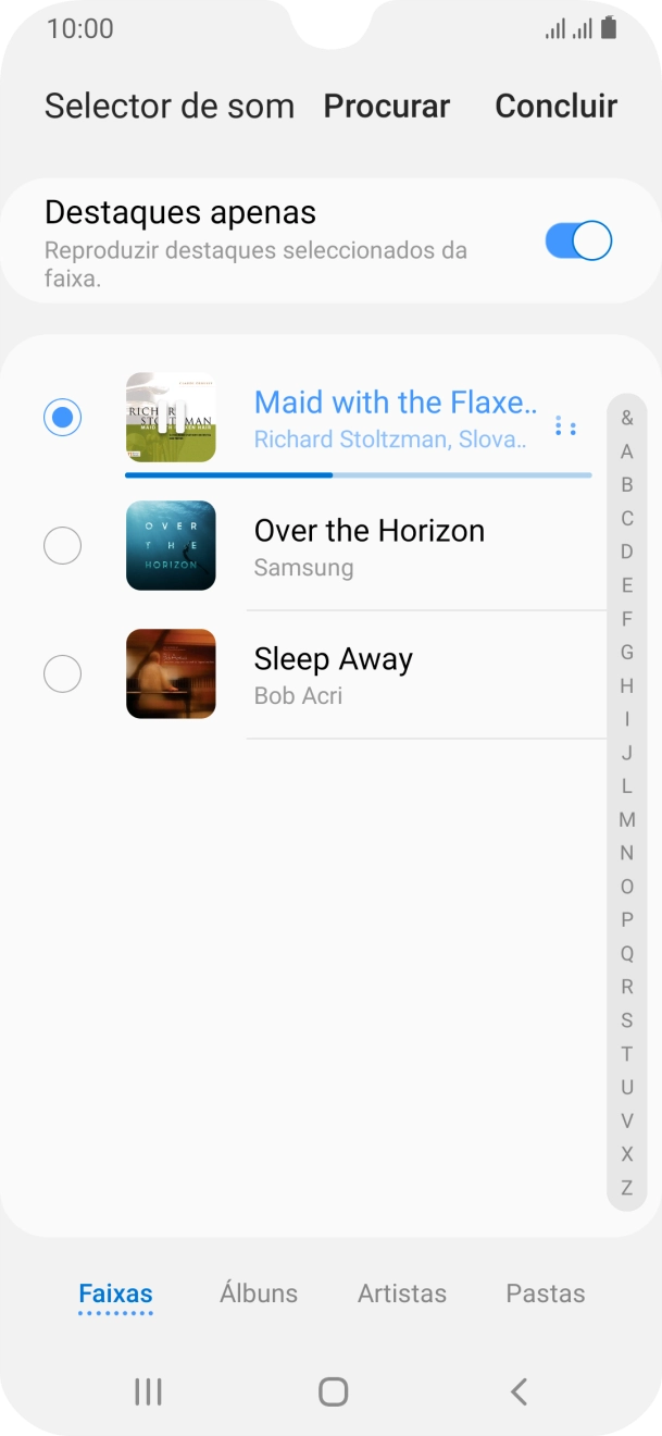 Quando tiver encontrado o tom de toque que pretende, prima Concluir.