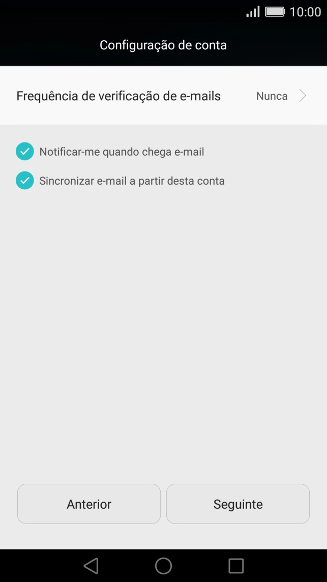 Prima Frequência de verificação de e-mails.