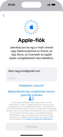 Kattints a Jelszó mezőre, és írd be az Apple ID-d jelszavát.