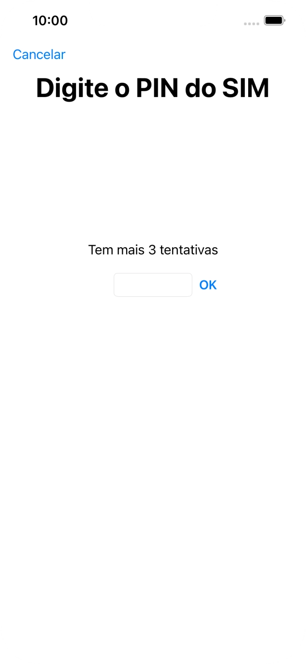 Se o cartão SIM estiver bloqueado, deve introduzir o código PIN e premir OK.
