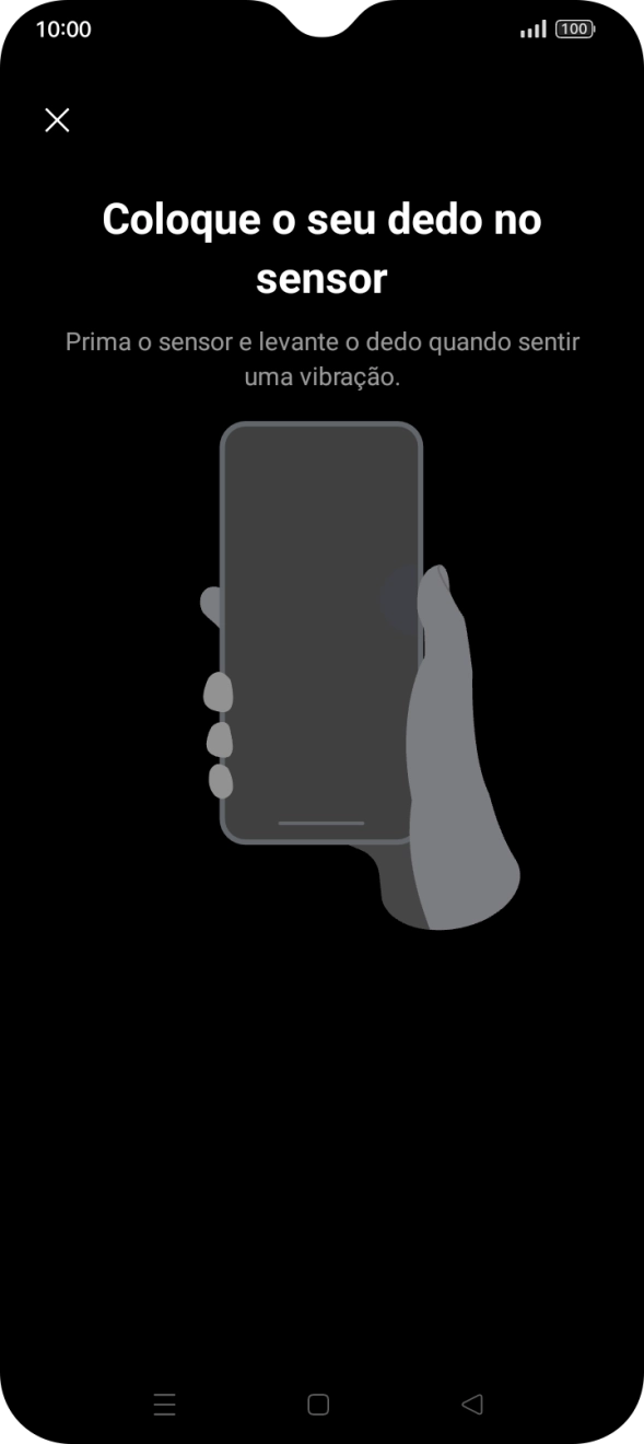 Siga as indicações no ecrã para definir a impressão digital como código de bloqueio.