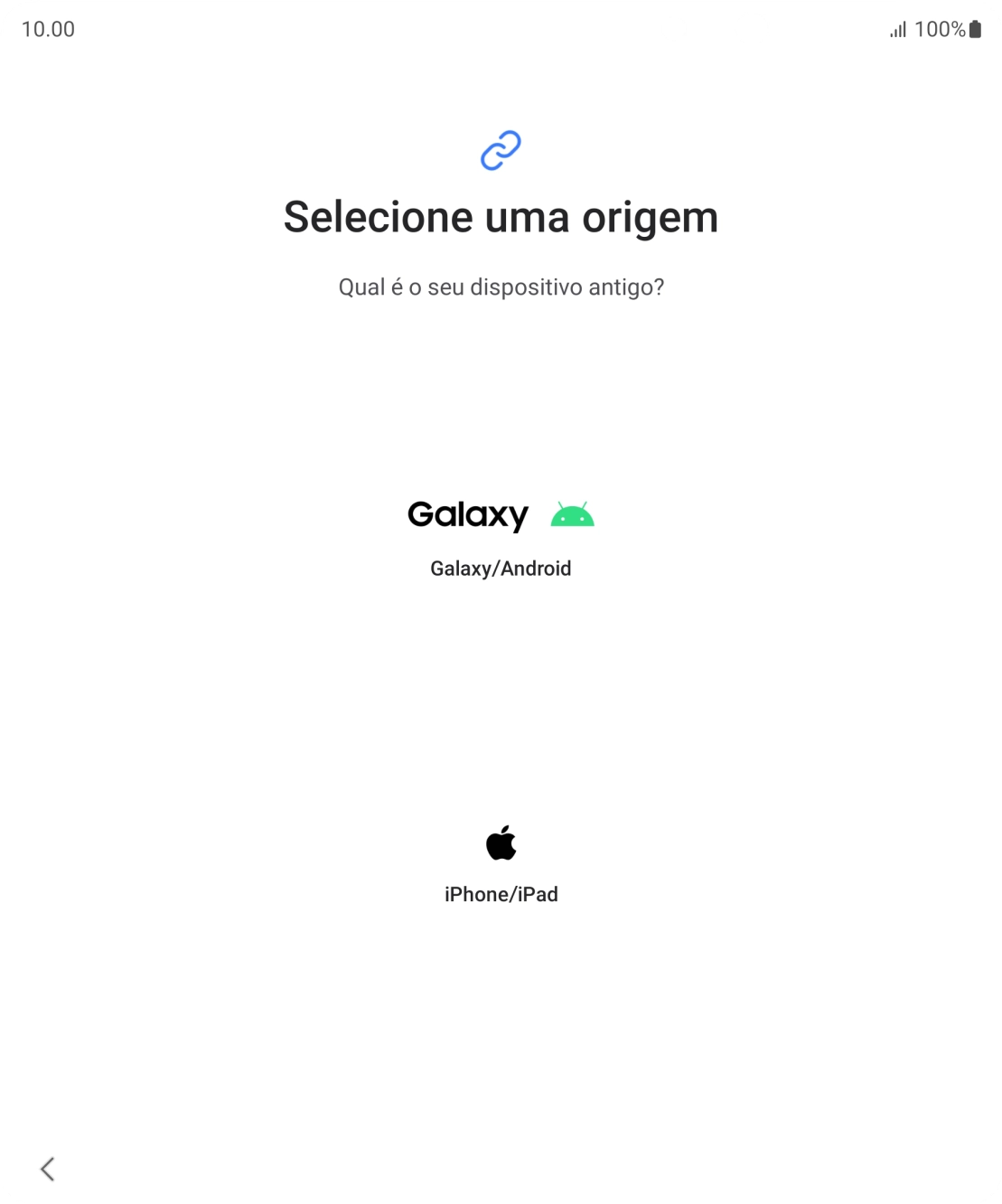 Prima a definição pretendida e siga as indicações no ecrã para transferir conteúdo de outro telefone.