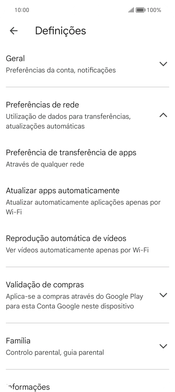 Prima Atualizar apps automaticamente.