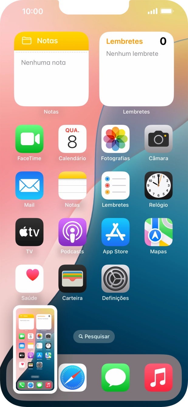 Para modificar a captura de ecrã prima a captura de ecrã e siga as indicações no ecrã para efetuar as modificações pretendidas.