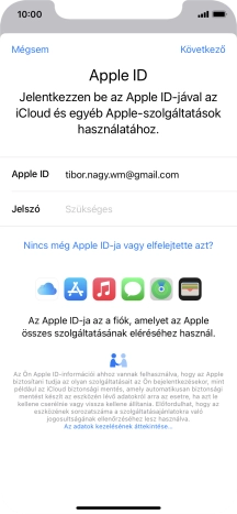 Kattints a „Jelszó” melletti mezőre, és írd be az Apple ID-d jelszavát.
