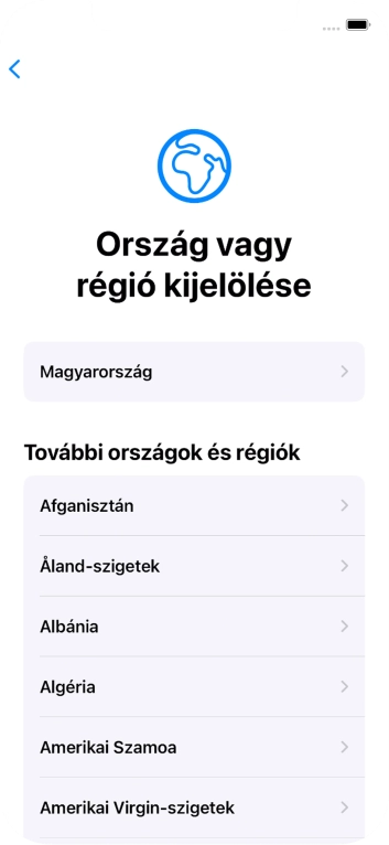Válaszd ki a kívánt országot vagy régiót.