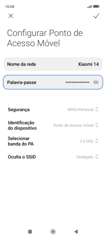 Prima Nome da rede, e introduza o nome pretendido do hotspot Wi-Fi.