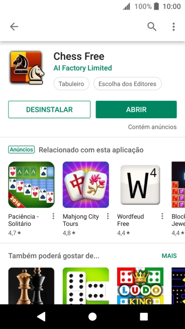 Prima a tecla de início para terminar e voltar ao ecrã inicial.