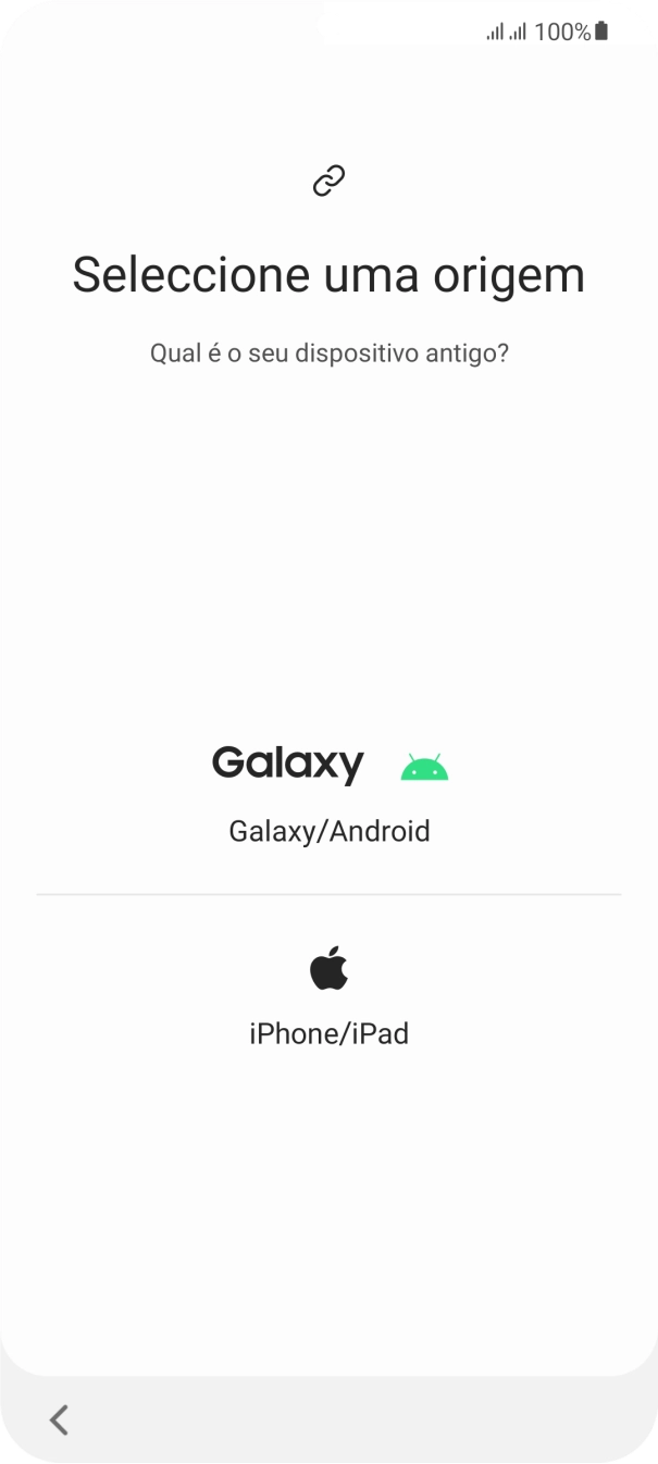 Prima a definição pretendida e siga as indicações no ecrã para transferir conteúdo de outro telefone.