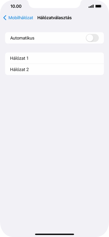 Ha kikapcsolod a funkciót, válaszd a kívánt hálózatot.