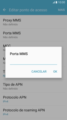 Introduza 80 e prima OK.