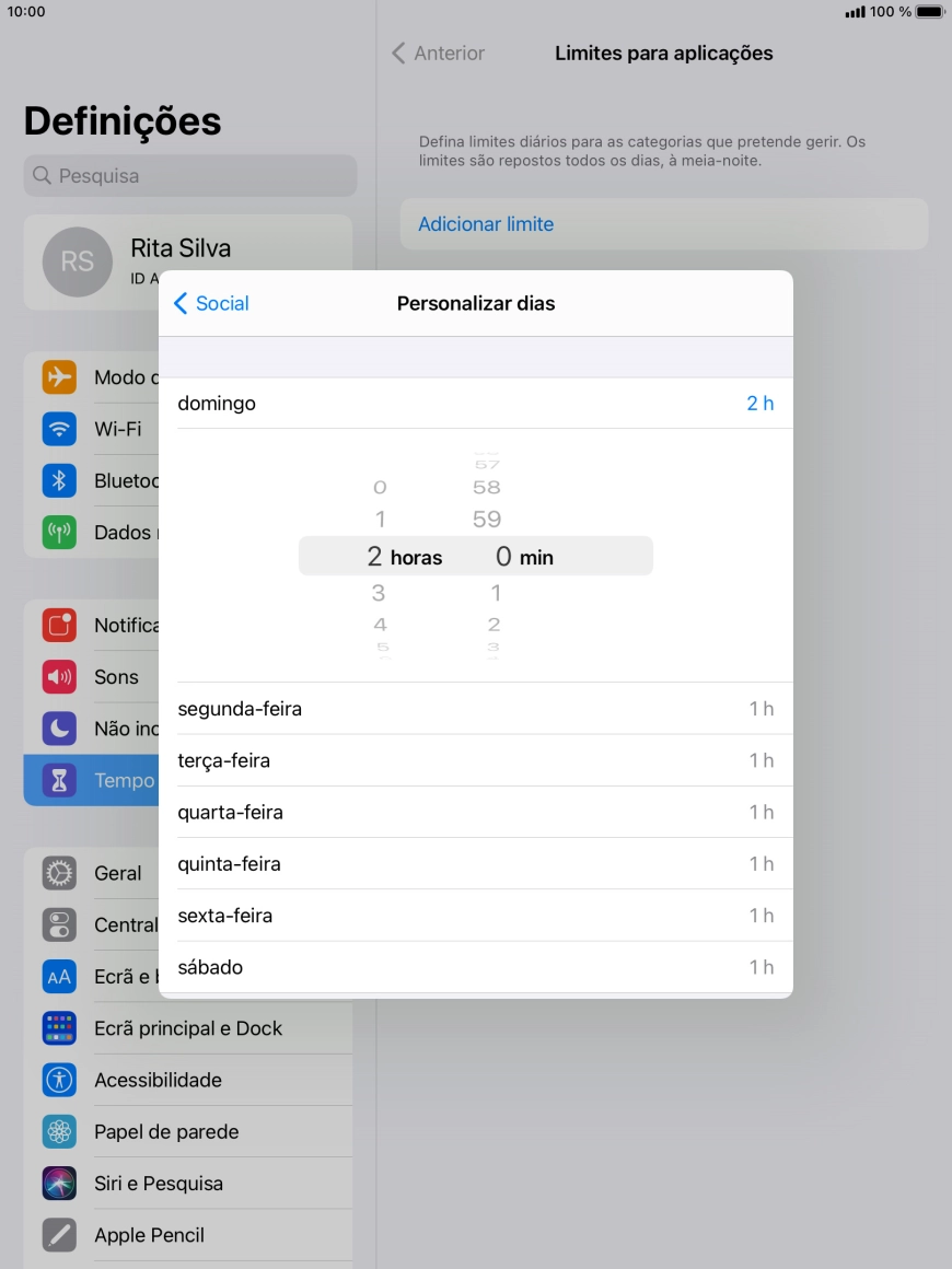 Escolha o período pretendido.