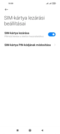 Kattints a „SIM-kártya lezárása” melletti csúszkára a funkció be- vagy kikapcsolásához.