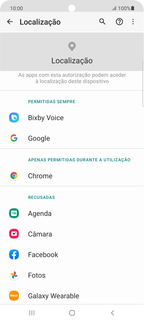 Prima a app pretendida.