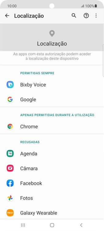 Prima a app pretendida.