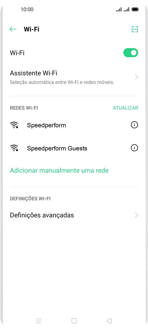 Prima a rede Wi-Fi pretendida.