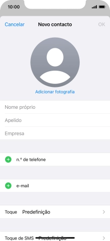 Prima Nome próprio e introduza o nome próprio.