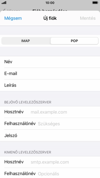 Válaszd a Hosztnév lehetőséget.