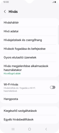 Válaszd a Kiegészítő szolgáltatások lehetőséget.