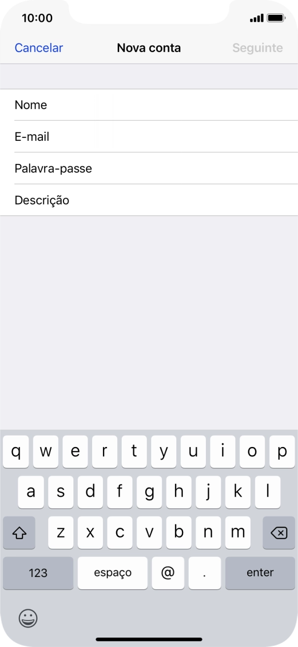 Prima Palavra-passe e introduza a password da sua conta de e-mail na Vodafone.
