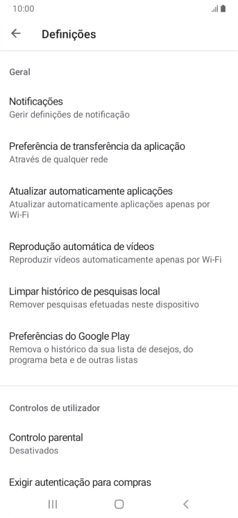 Prima Atualizar automaticamente aplicações.
