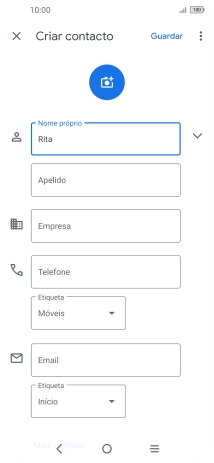 Prima Apelido e introduza o apelido.
