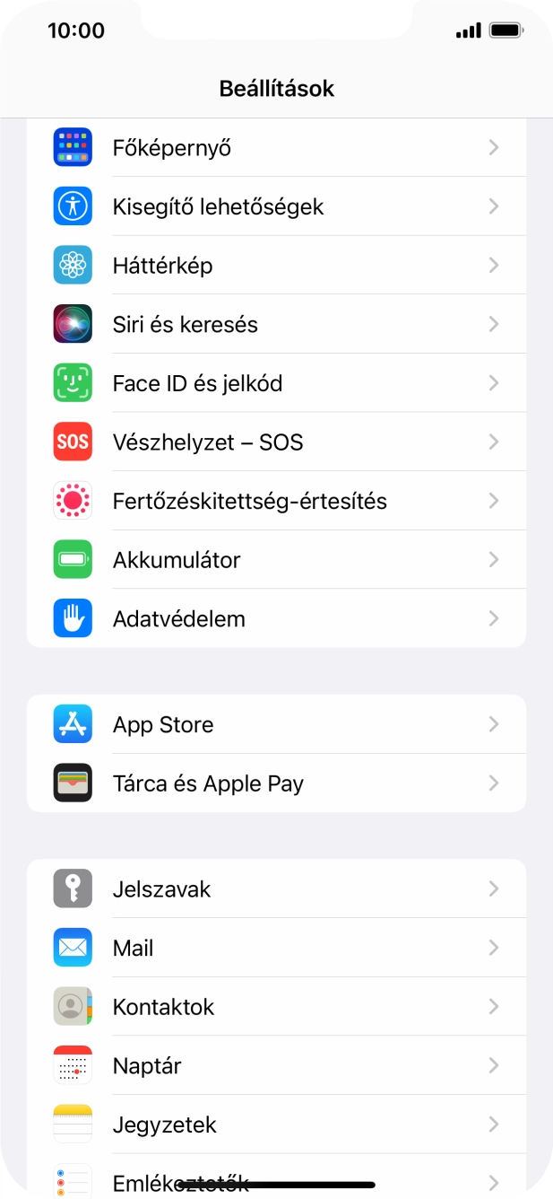 Válaszd a Face ID és jelkód lehetőséget.