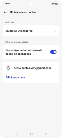 Prima Adicionar conta.