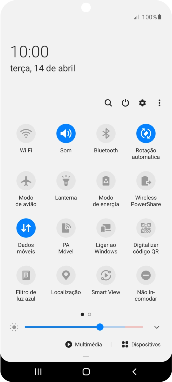 Prima o ícone de definições.