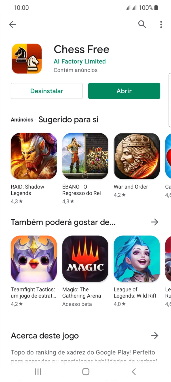 Prima a tecla de início para terminar e voltar ao ecrã inicial.