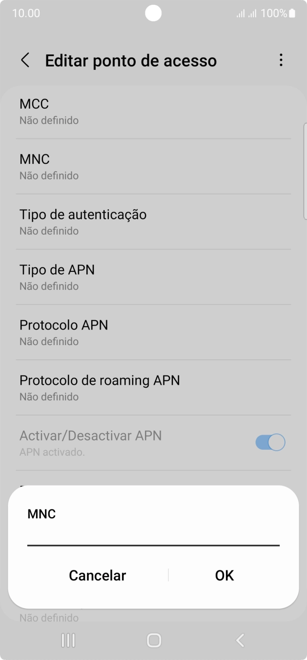 Introduza 01 e prima OK.