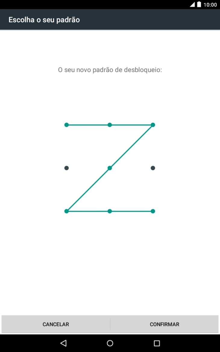 Repita o código de bloqueio pretendido e prima CONFIRMAR.