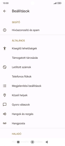Válaszd a Telefonos fiókok lehetőséget.