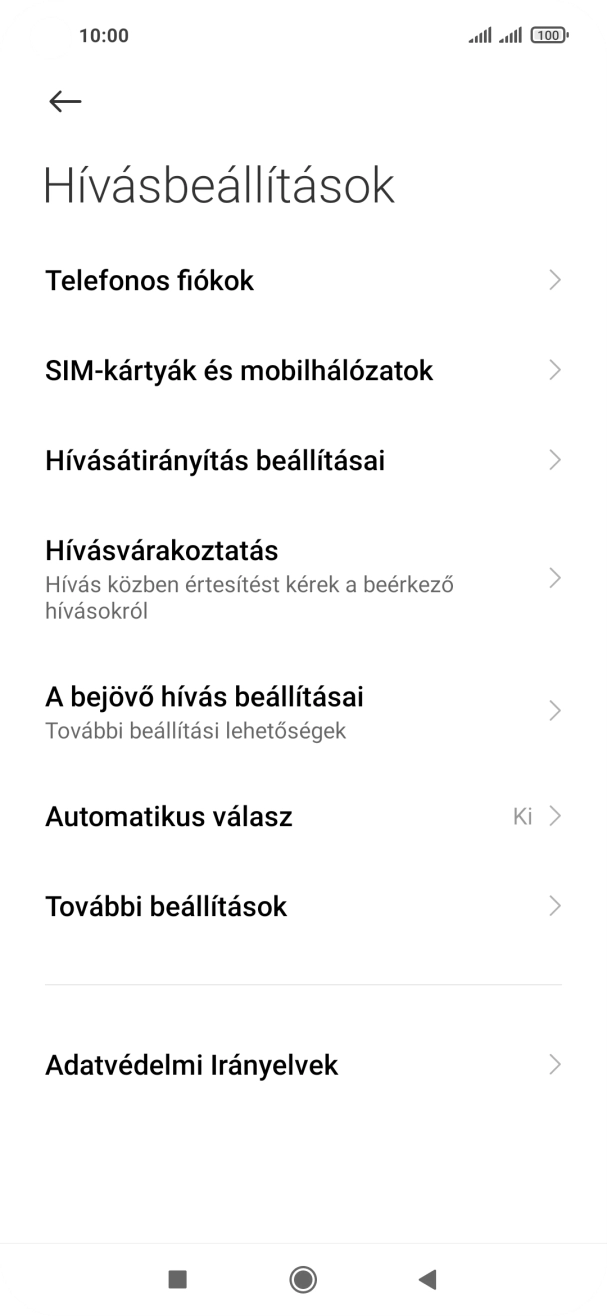 Válaszd a További beállítások lehetőséget.
