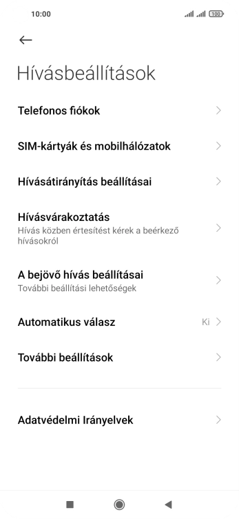 Válaszd a Hívásvárakoztatás lehetőséget.