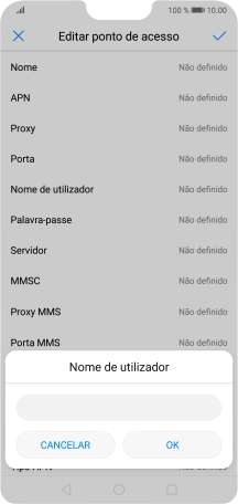 Introduza vodafone e prima OK.