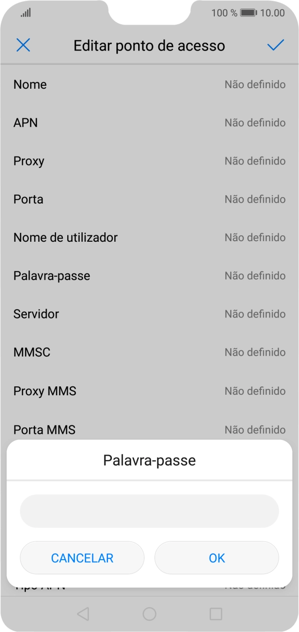 Introduza vodafone e prima OK.