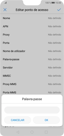 Introduza vodafone e prima OK.
