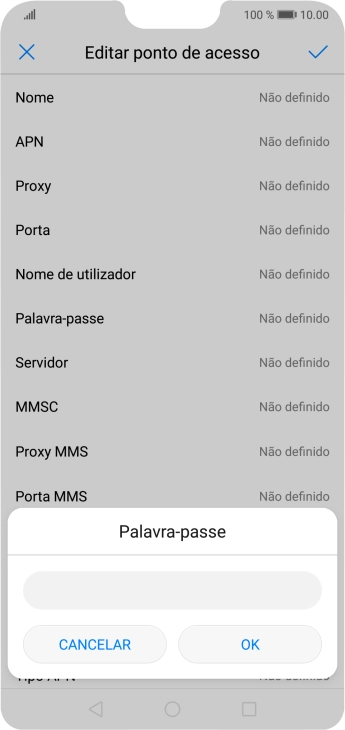 Introduza vodafone e prima OK.