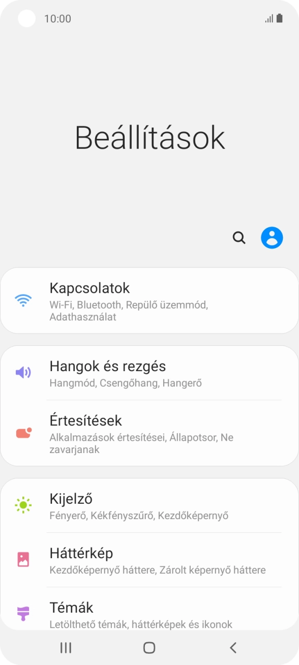 Válaszd a Kapcsolatok lehetőséget.