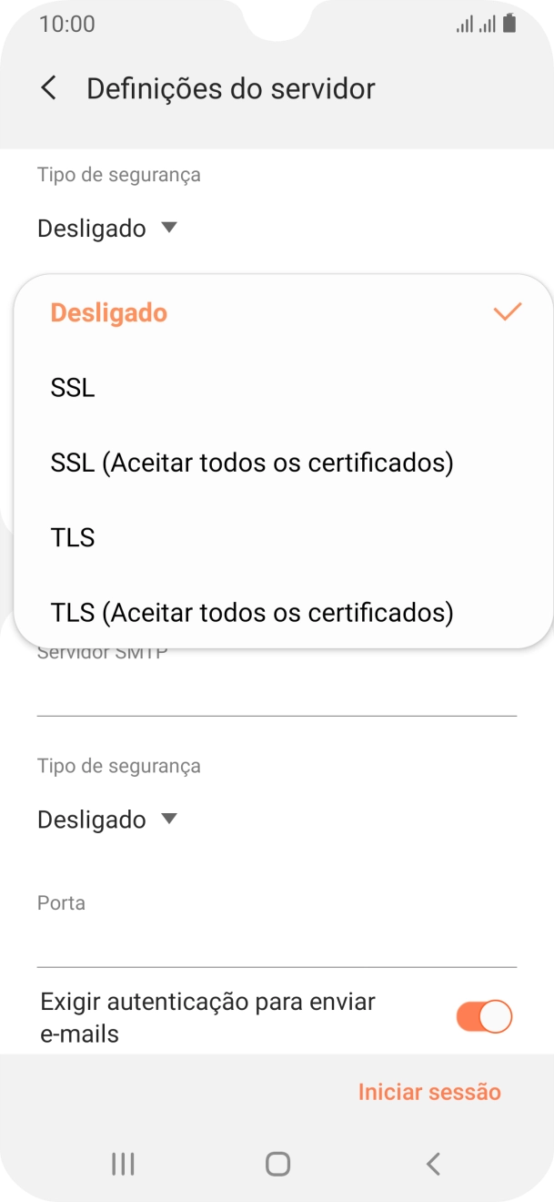 Prima Desligado para desativar a função.