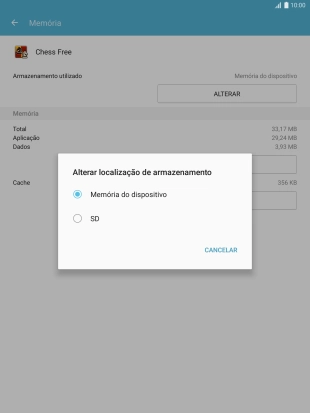 Prima o nome do cartão de memória.