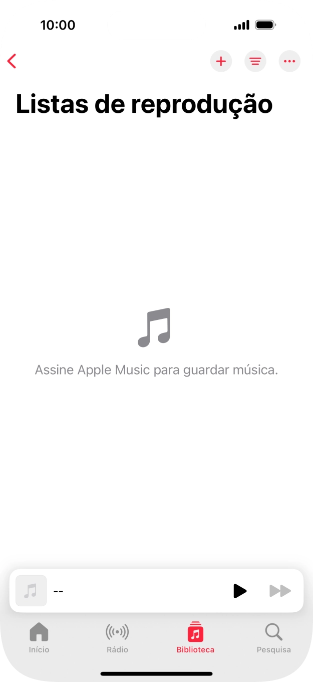 Prima o ícone de nova lista de reprodução.