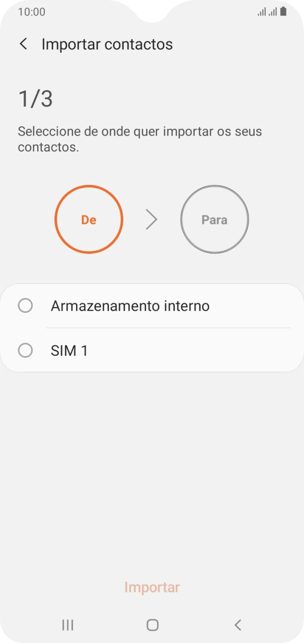 Prima o nome do cartão SIM.