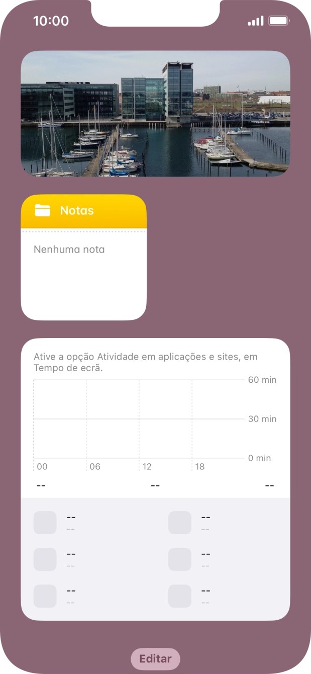 Mantenha premida por um instante a pilha de widgets pretendida.
