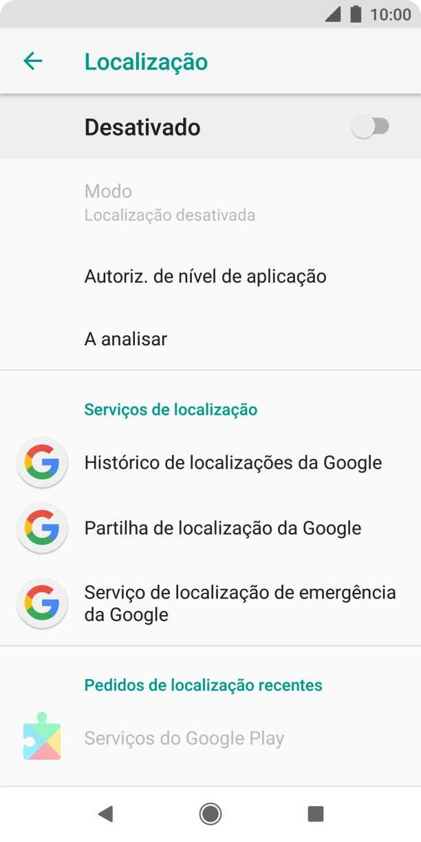 Prima o indicador para ativar ou desativar a função.